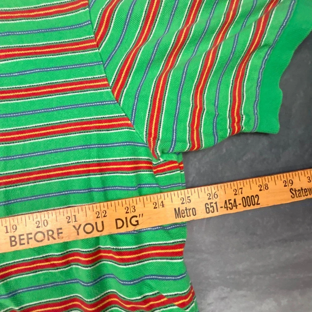 Vintage Polo Ralph Lauren Striped Polo Shirt Mens XXL Green Y2K‎ Skater Boxy Fit